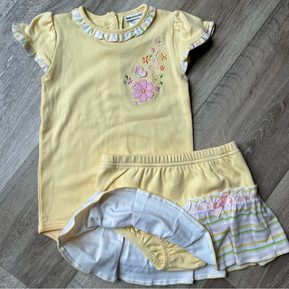 Y2K Babyworks Yellow Floral Baby Outfit
